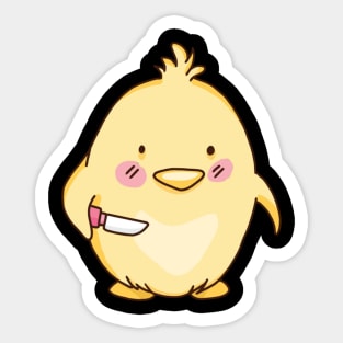 Little Chicken With Knife Sticker